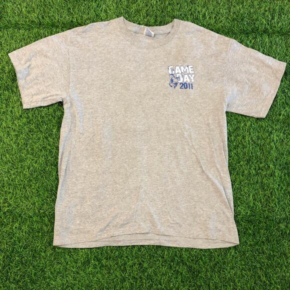 Grey Vintage 2011 Game Day Mustangs Football Graphic Tee - Picture 1 of 5